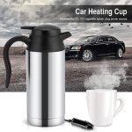 Bouilloire de voyage leshp - 12v 750ml - acier inoxydable et plastique - gris - maintien au chaud