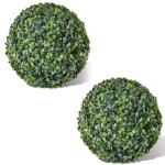Boule de buis artificielle plante artificielle boule plastique de buis 2 pcs 35 cm Boule de buis artificielle plante artificielle boule plastique de buis 2 pcs 35 cm