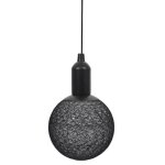 Lampe suspension  led boule 24cm noir