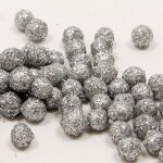 Boules dco paillettes - tendances fetes - argent - 8mm de diamtre