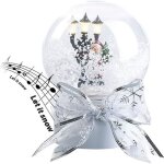 Boule � neige lumineuse - infactory - no�l - chantant - argent� - rond