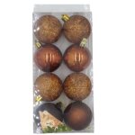 Boules de no�l - imagin - chocolat - 8 pi�ces - diam�tre 5 cm - a suspendre