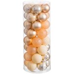 Boules de nol - lolahome - lot de 40 - plastique dor -  6 cm - 5 finitions varies