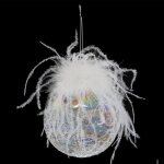 Boule de no�l en verre l�gende dhiver 10cm blanc