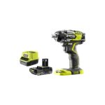 Boulonneuse  chocs ryobi r18iw7 - 0 - 18v one + brushless - 4 modes - 1 batterie 2. 0ah - 1 chargeur ...