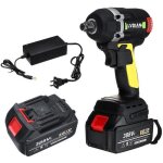 Boulonneuse cl  choc visseuse sans fil 630nm brushless + 2pcs 388vf 19800mah batterie noir + jaune