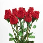 Bouquet de 9 roses eternelles - en plumes doie v�ritables - parfurm�es