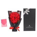 Bouquet de roses artificielles omabeta - 18 pices - rouge - ralistes et durables