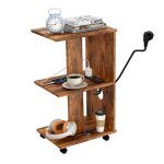 Bout de canap - pipipoxer - table d?appoint avec multiprise - marron rustique - 30x40x60cm