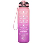 Bouteille deau gourde de sport 1000ml abs 100% sans bpa fermeture �tanche marqueur de temps rose et violet ...