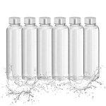 Relaxdays lot de 6 bouteilles d?eau en verre avec housse 500ml pour lave - vaisselle tanche transparent ...