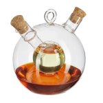 Relaxdays bouteille huile et vinaigre 2 en 1 avec bouchon de lige vinaigre et huile en un 375 et 50 ...