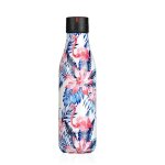 Bouteille isotherme - les artistes - paris - bottleup - 50 cl - inox - fleurs et flamants roses