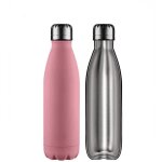 Bouteille isotherme - haopyou - dlzaoao - 500 ml - acier inoxydable - rose - anti - fuites