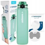 Bouteille et filtre � eau - wessper - activemax triline - 1l - tritan - menthe - filtre actitex? disc ...