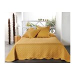 Boutis contemporain moutarde - taille: 150x150cm - coloris: moutarde