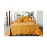 Boutis contemporain moutarde - taille: 180x240cm - coloris: moutarde