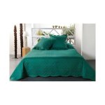 Boutis - non spcifi - 250x260cm - vert meraude - 100% polyester - finition ondule