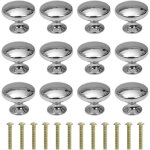 Boutons de porte - netboat - 30mm - argent - m�tal - lot de 12 pi�ces