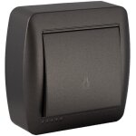 Bouton poussoir lumi�re en saillie - noir graphite - solera