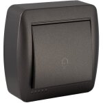 Bouton poussoir sonnette en saillie - noir graphite - solera