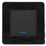 Bouton poussoir voyant en mtal noir bross - kouro - zenitech