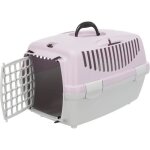 Box de transport - trixie - capri 1 - xs : 32 x 31 x 48 cm - gris clair / mauve