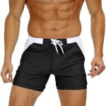 Boxer de bain pour homme short de bain avec poches taille lastique et cordon de serrage style sportif ...