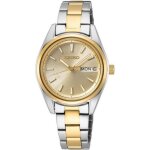 Montre femme - seiko - acier bicolore - cadran dor - tanche 100m - jour / date