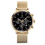 Montre pierre lannier chrono mailanais dor collection baron - bracelet acier homme