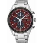 Montre seiko chrono solaire macchina sportiva - homme - bracelet acier - blanc