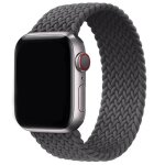Bracelet pour apple watch yiou - boucle unique tress� gris fonc� - taille m en nylon tiss�