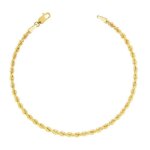 Bracelet argent massif 925 - 000 dor - maille corde 3mm - latelier dazur - femme - poids indicatif 5. ...
