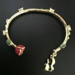 Bracelet - la belle et la bte - rose ternelle - strass - diamtre 6cm - mixte