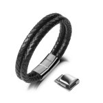 Bracelet en cuir pour homme serasar b003 - 20 argent bracelet �l�gant avec fermoir magn�tique cadeau ...