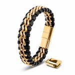 Bracelet en cuir pour homme serasar b014 - 17 or bijoux élégants et à la mode cadeau parfait pour mari ... Bracelet en cuir pour homme serasar b014 - 17 or bijoux élégants et à la mode cadeau parfait pour mari ...