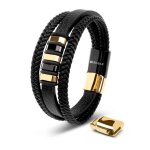 Bracelet en cuir pour homme serasar b017 - 20 or bijoux de bracelet �l�gants cadeau danniversaire parfait ...