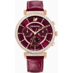 Montre - swarovski - passage chrono - cuir rouge fa�on croco - �tanch�it� 5 atm - style chic