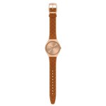 Montre - swatch - skin irony - bracelet cuir matelassé - couleur rose - boîtier doré rose Montre - swatch - skin irony - bracelet cuir matelassé - couleur rose - boîtier doré rose