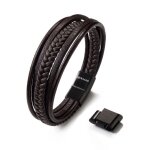 Bracelet en cuir v�ritable masculin serasar b001 - 23 marron 23cm cadeau danniversaire parfait pour p�re ...