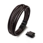 Bracelet en cuir v�ritable masculin serasar b001 - 25 marron 25cm cadeau danniversaire parfait pour p�re ...