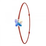 Bracelet - so charm - rouge - pendentif en cristal swarovski - ajustable - iris�