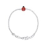 Bracelet enfants - l�a & arthur - motifs coccinelle - argent 925 - longueur r�glable - mixte