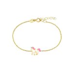 Bracelet enfant or jaune licorne laque
