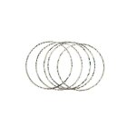 Bracelet - femme - jonc - rigide - rond - cisel� - 65 mm - acier - argent� - rhodi� - lot de 5