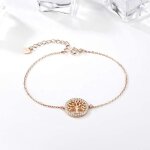 Bracelet femme argent s925 - bracelet arbre de vie avec boite cadeau - or rose - cadeau nol anniversaire ...