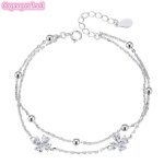 Bracelet femme cadeau danniversaire de la saint - valentin en argent sterling avec trfle  quatre feuilles ...