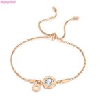 Bracelet femme - chiffres romains ensemble zircon plaqu bracelet rtractable rglable en acier inoxydable ...