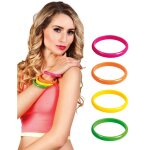 Set de 4 bracelets fluos adulte multicolore - accessoire de d�guisement bijou fantaisie