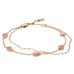 Bracelet - fossil - double rang - acier plaqu� or rose - gouttelettes nacre - femme